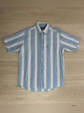 DCC Blue Stripe Short-Sleeve Button-Up Shirt